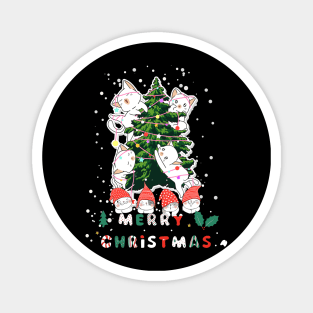 Funny Christmas Cat, Cute Cats Christmas Tree for Cat Lovers Magnet